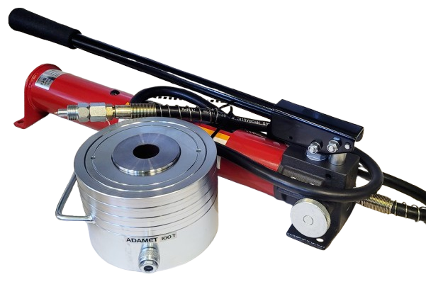 Siłownik hydrauliczny przelotowy 100 ton pompa 700 bar